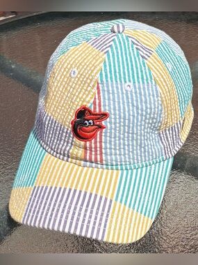 New Era Black Label 9Twenty Baltimore Orioles Striped Seersucker Strapback Hat